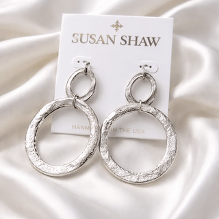 Double Silver Earrings 1609S - The Pointe Boutique