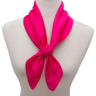 hot pink satin neck scarf