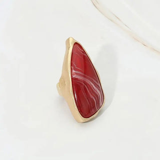 Ally Skye Bold Abstract Natural Stone Stretch Ring – view 5