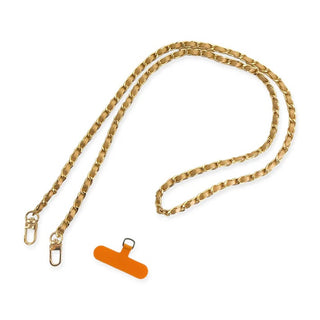 long gold chain crossbody phone strap