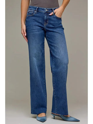 The Paisley Mid Rise Straight Jeans – medium wash mid rise straight leg jeans