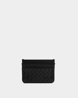 Black woven cardholder front with card slots