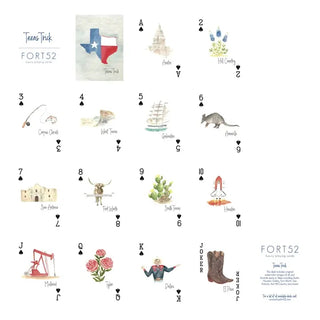 Texas themed illustrated playing cards