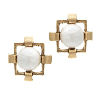 Elaine White Earrings - The Pointe Boutique