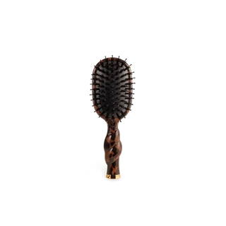 mini boar bristle hair brush with tortoise handle