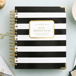 black and white stripe 2027 daily planner