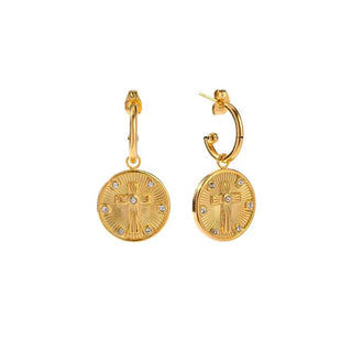 Faithful Cross Hoop Earrings - The Pointe Boutique