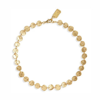 Gold dainty mini coin necklace-24K gold plated