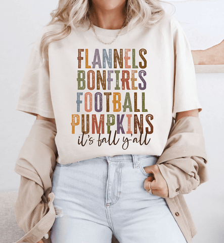 Flannels and Bonfire Tshirt - The Pointe Boutique