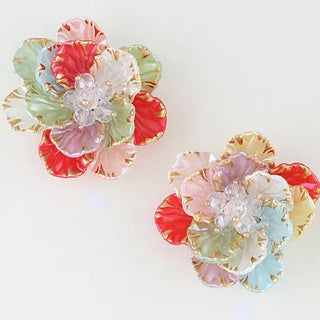 Floral Statement Stud Earrings - The Pointe Boutique