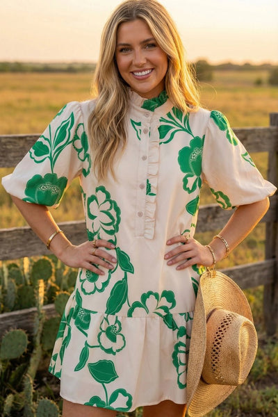 Floral Tiered Dress - The Pointe Boutique