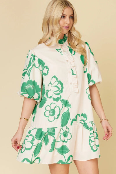 Floral Tiered Dress - The Pointe Boutique