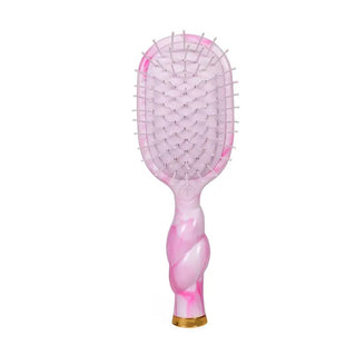 clear pink mini detangler hair brush