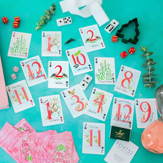 12 Days of Christmas illustrated playing cards