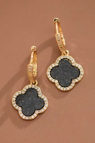 Black clover drop earrings