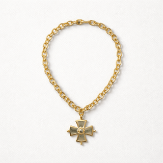 Gold Cross Necklace on Chain, 16"+3" extender chain 3914G - The Pointe Boutique