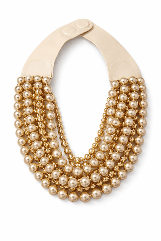 Gold Multi - Strand Statement Necklace - The Pointe Boutique