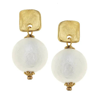 Gold Posts with Cotton Pearl Earrings - The Pointe Boutique