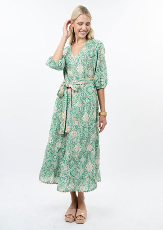 Green Midi Tiered Dress - The Pointe Boutique