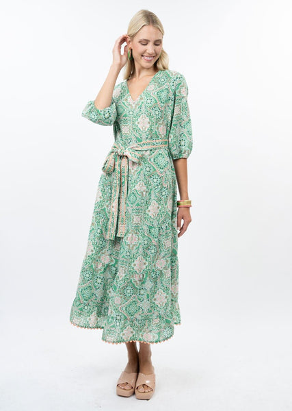 Green Midi Tiered Dress - The Pointe Boutique