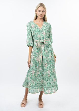 Green Midi Tiered Dress - The Pointe Boutique