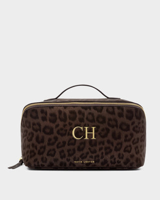 Soho Large Makeup Wash Bag-Chocolate Leopard