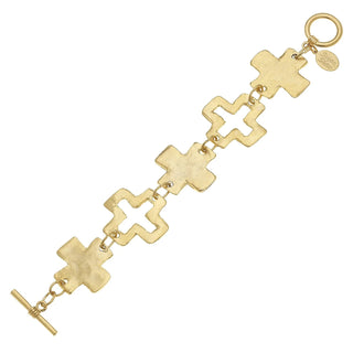 Handcast Gold Cross Toggle Bracelet 2431CG - The Pointe Boutique