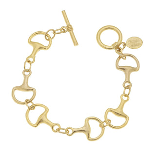 Handcast Gold Horse Bit Bracelet 2548G - The Pointe Boutique