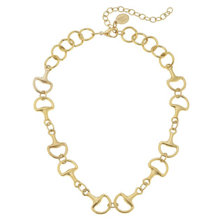 Handcast Gold Horse Bit Necklace 3547G - The Pointe Boutique