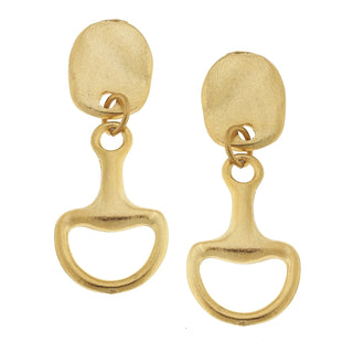 Handcast Gold Horsebit Earrings 1550G - The Pointe Boutique
