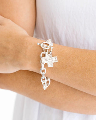 Handcast Silver Cross Bracelet 2510CS - The Pointe Boutique