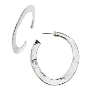 Handcast Silver Small Hoop Earring 1471S - The Pointe Boutique