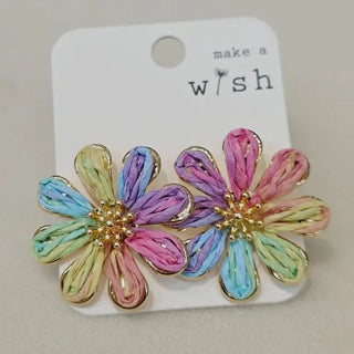 Handwoven Petal Flower Statement Earrings - The Pointe Boutique