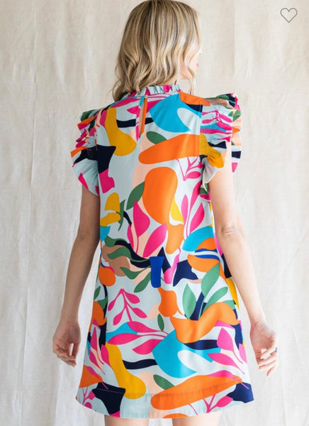 Heather Smoker Ruffled Dress - The Pointe Boutique