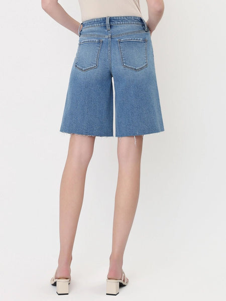 High Rise Bermuda Shorts with Tie - The Pointe Boutique