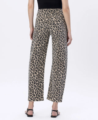 High Rise Leopard Print Barrel Jeans - The Pointe Boutique
