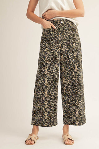 High Waist Wide Leg Leopard Pants - The Pointe Boutique