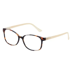 tortoise and tan rectangle reading glasses