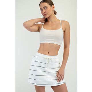 The Lainey Set – white cropped cami bralette top, thin straps