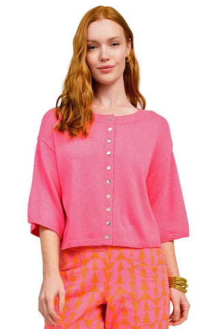 Ivy Jane Cardigan Sweater in Coral - The Pointe Boutique