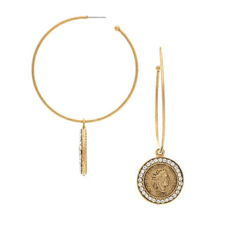 Johanna Crystal Coin Earrings - The Pointe Boutique