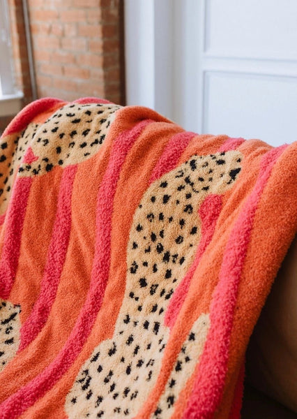 Jungle Wild Blanket Pink/Orange - The Pointe Boutique