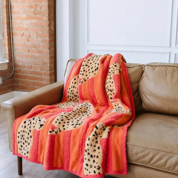 Jungle Wild Blanket Pink/Orange - The Pointe Boutique