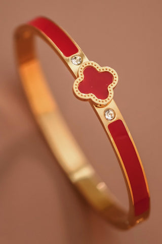 Red 18k gold plated waterproof stainless steel bracelet
