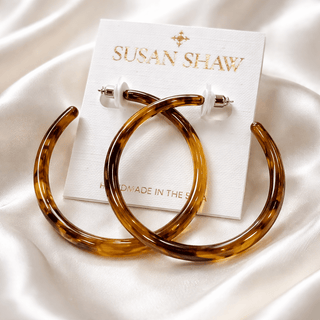 Large Tortoise Hoop Earrings 1518 - The Pointe Boutique