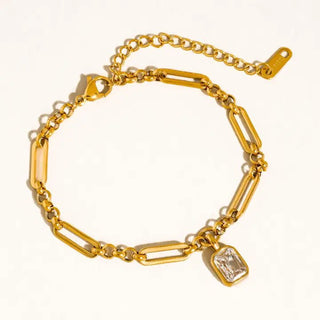 Leland 18K Non Tarnish CZ Link Bracelet - The Pointe Boutique