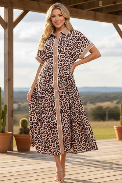 Leopard Midi Dress - The Pointe Boutique