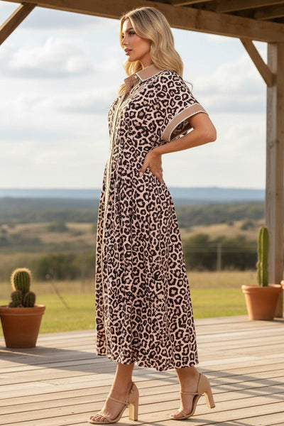 Leopard Midi Dress - The Pointe Boutique