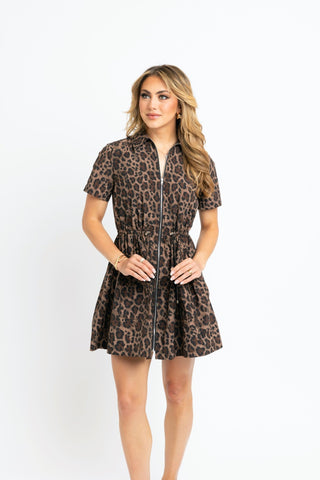 Leopard Weekend Perf. Cinch Dress - The Pointe Boutique