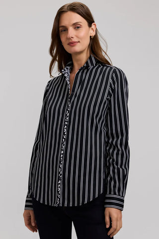 Black/White Charlie LS Animal Print Shirt – black and white long sleeve button-down shirt